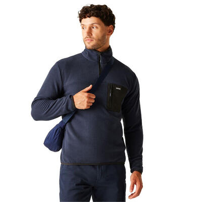 Heren frankie half zip fleece top (marineblauw)