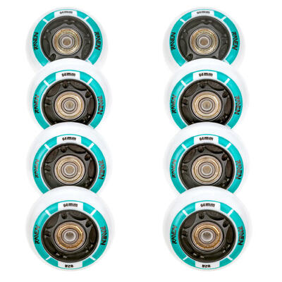 8x led-lichtgevende wieltjes + lagers voor helixi pu-rollen