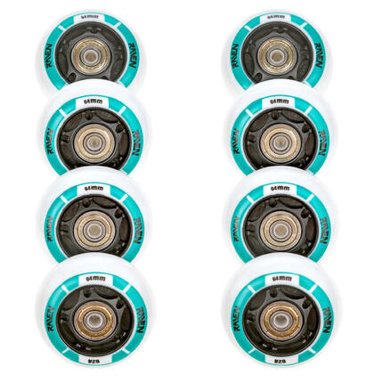 8x Leuchtende LED-Räder + Lager für Helixi PU-Rollen