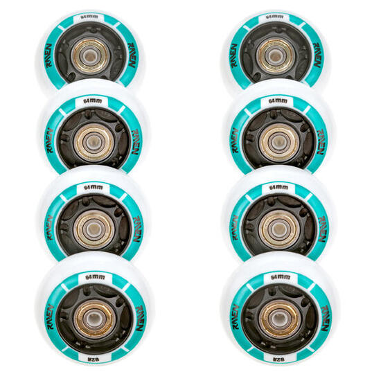 8x Leuchtende LED-Räder + Lager für Helixi PU-Rollen