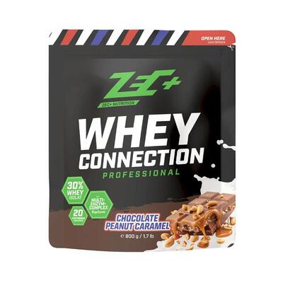 Zec+ whey connection professional (800g) chocolate peanut caramel - eiwitten