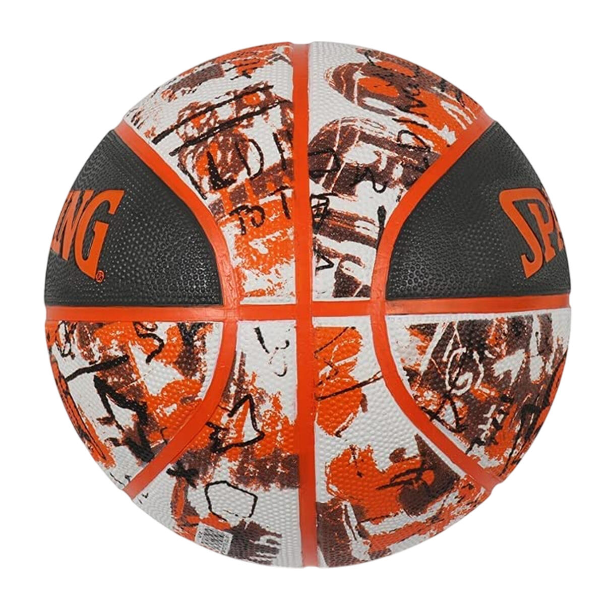 Ballon De Basket Motif/style Graffiti (Orange / Noir) Taille 7 2/4