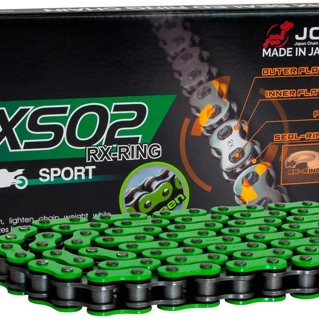 RK Chain 520 XSO2 118 C Green/Grey (Open).
