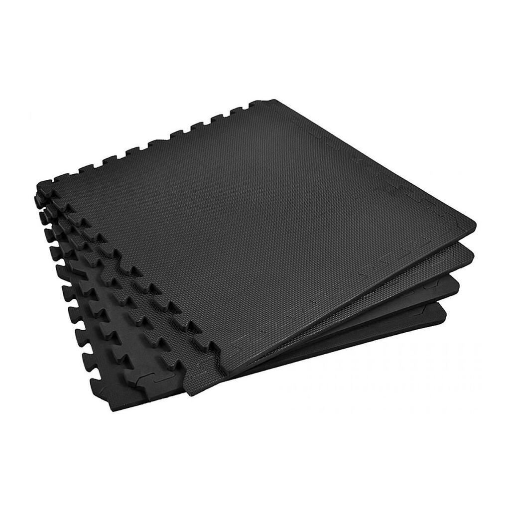 EVA Plain Puzzle Mat (Pack of 4) (Black) One Size