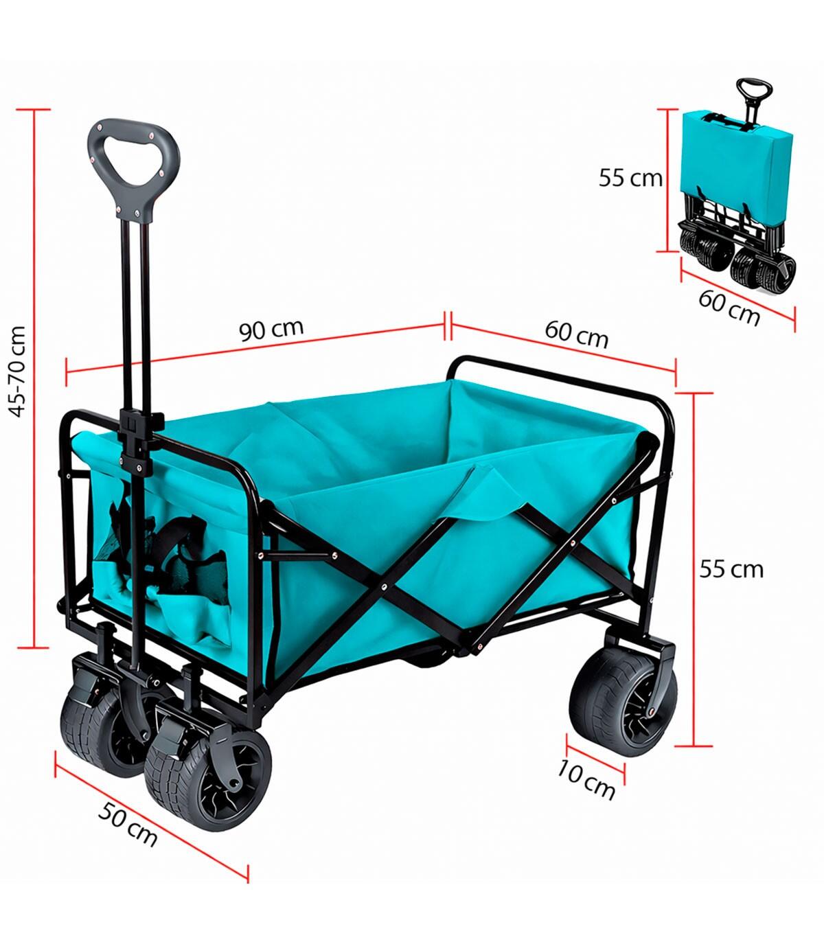 Carrello Spiaggia Pieghevole Kol Outdoor 150L - Ruote Larghe, Portata 100 kg 2/6