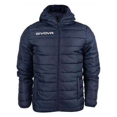 Heren dik gewatteerd jack met capuchon (marineblauw)