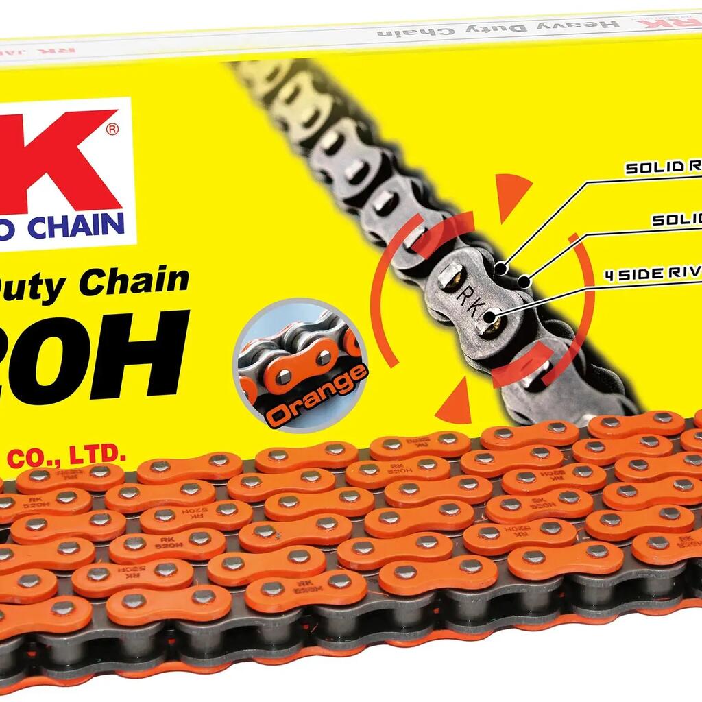 RK 520H 114C Bicycle Chain orange/black open