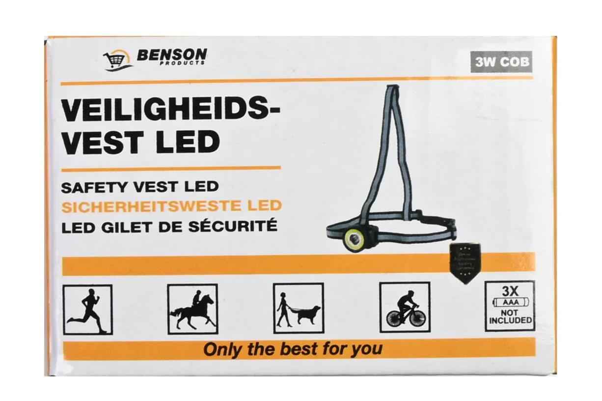 Chaleco para correr con iluminación de seguridad COB LED con reflectores 5/5
