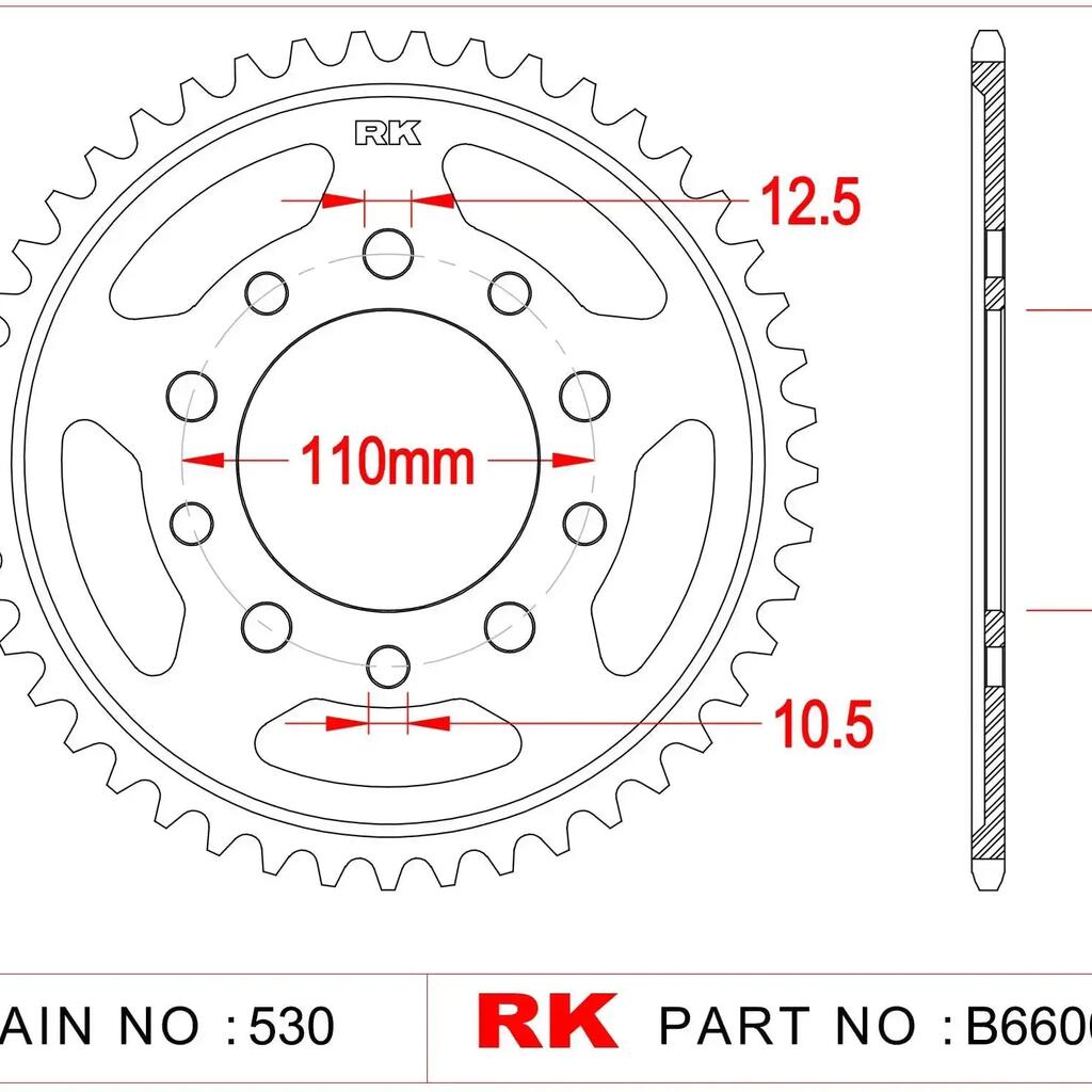 RK Chainwheel 6600 — 40 Tooth Bicycle Chainring.
