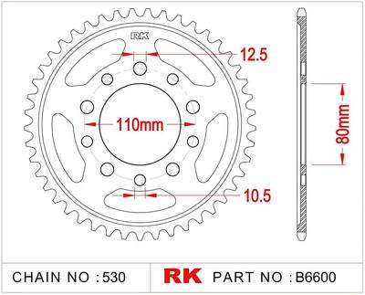Rk 530 tandwiel 39z staal zilver
