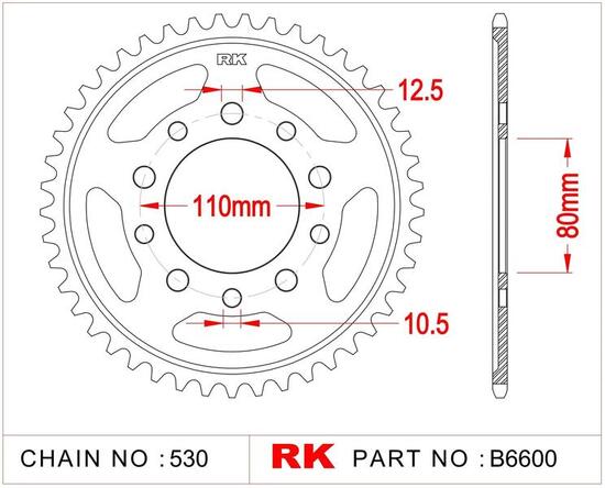 Rk chain wheel 530 39z steel silver