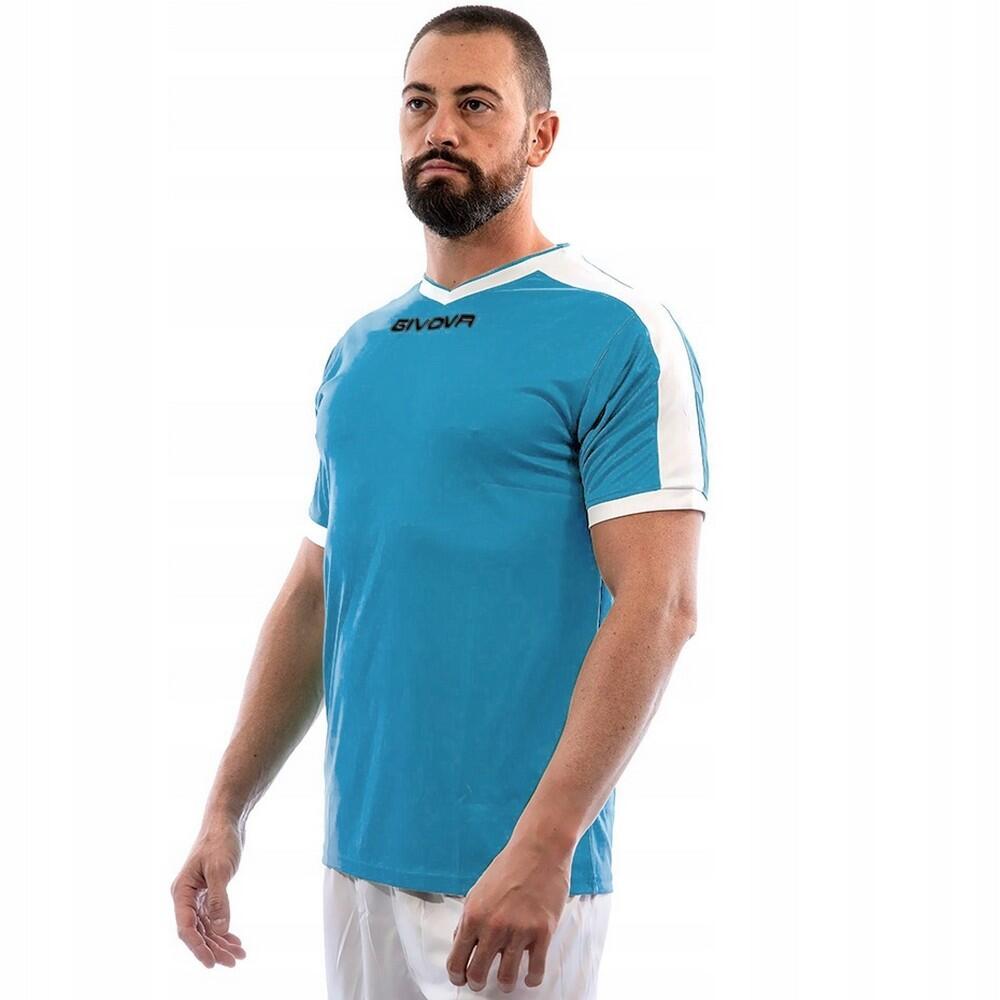 Maglietta Interblocco Uomo Givova Revolution Bianco Blu 4/4