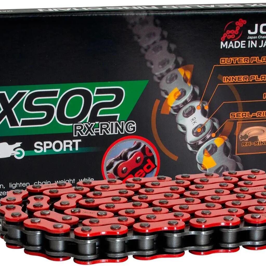 RK 520 XSO2 Chain 118 Links Red/Grey Open