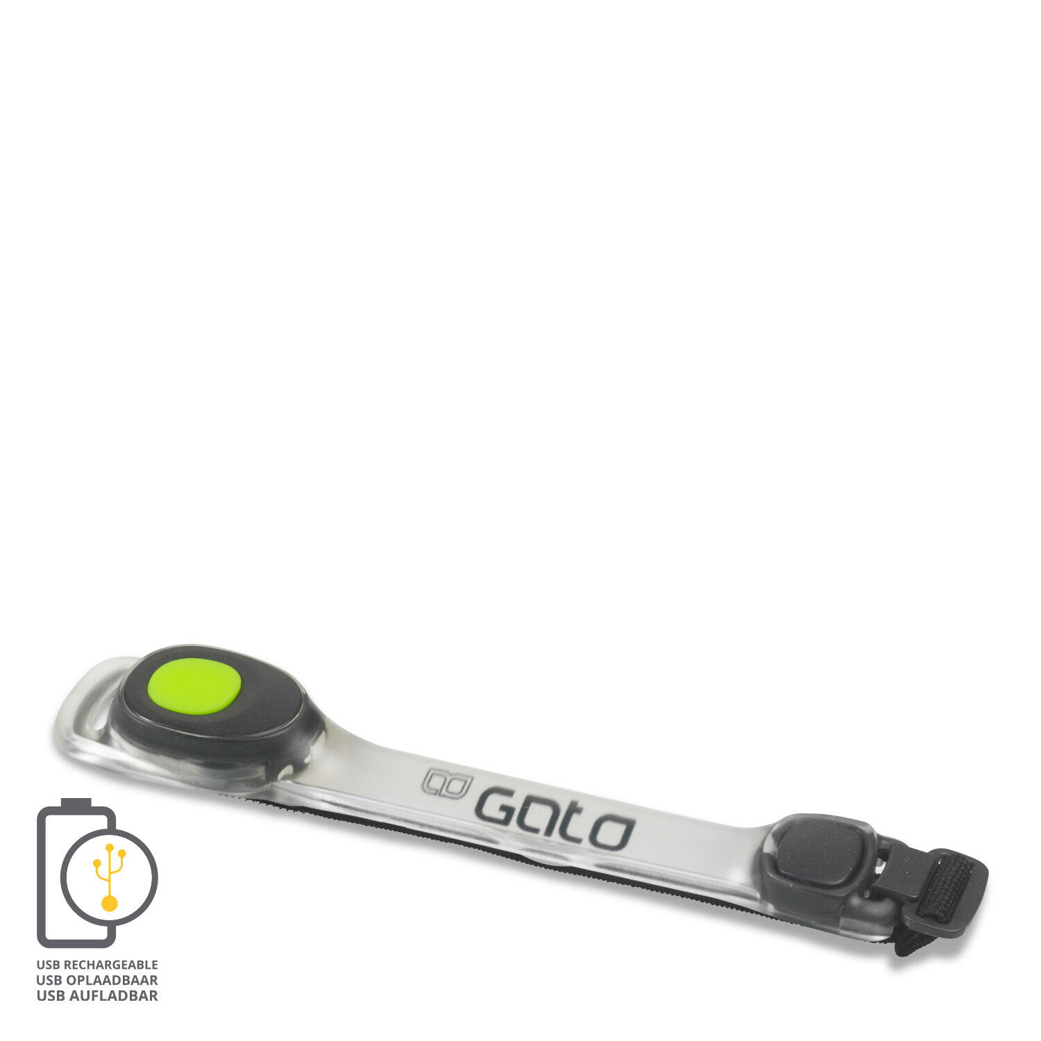 Gato Neon brazalete LED USB recargable verde talla única 3/4