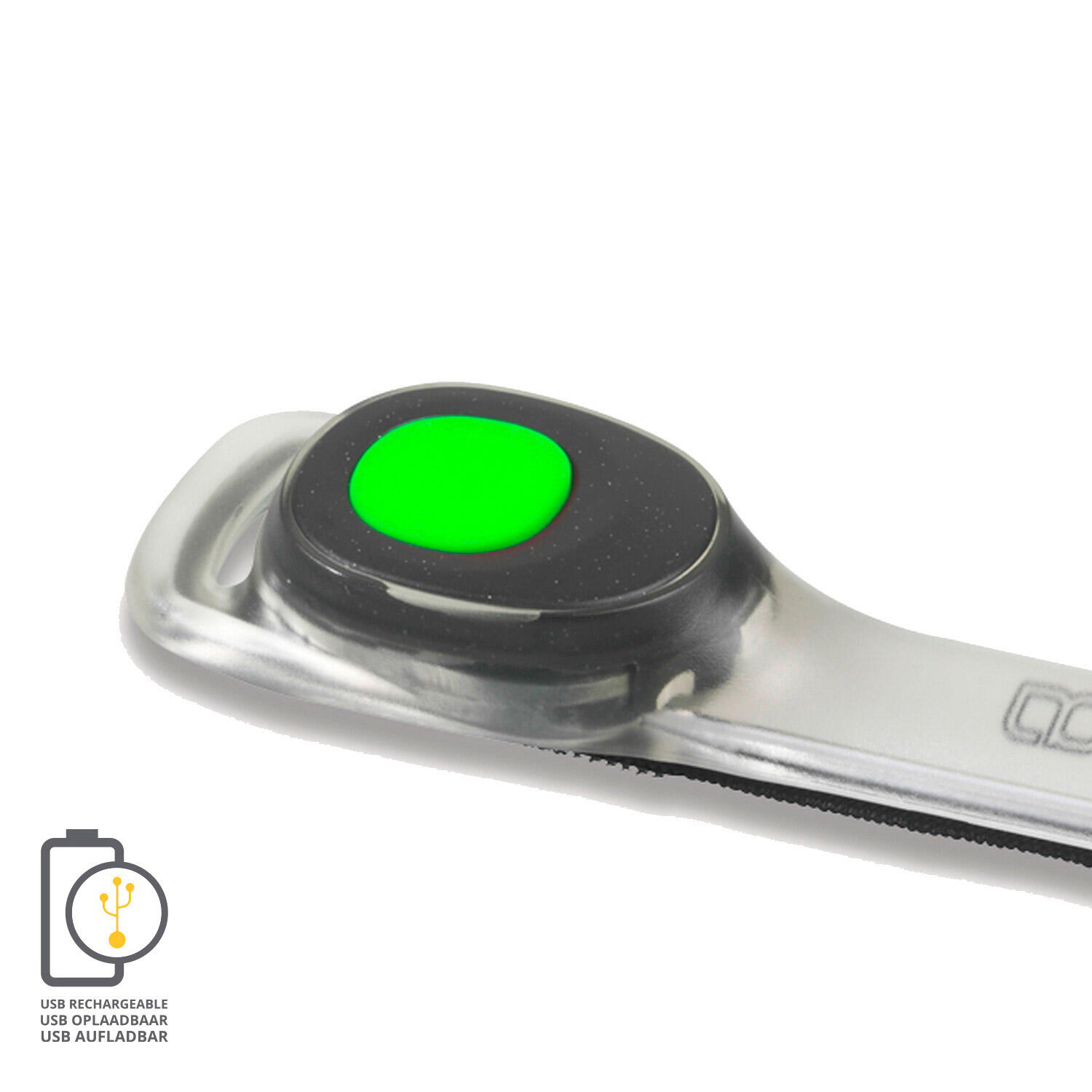 Gato Neon brazalete LED USB recargable verde talla única 2/4