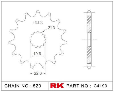 Rk tandwiel 520 11z standaard