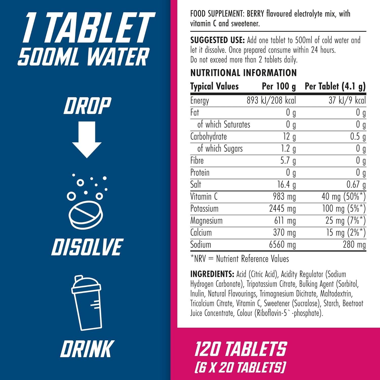 Applied Nutrition Endurance Hydration Electrolyte Tablet 6 x 20 Tablets |  Decathlon