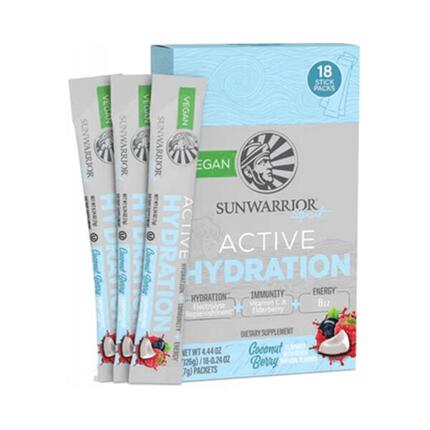 Sunwarrior Active Hydration Stick Packs (18x7g) Blue Raspberry - Intra