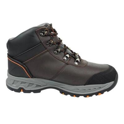 Heren first strike leren enkellaarsjes (bruin)