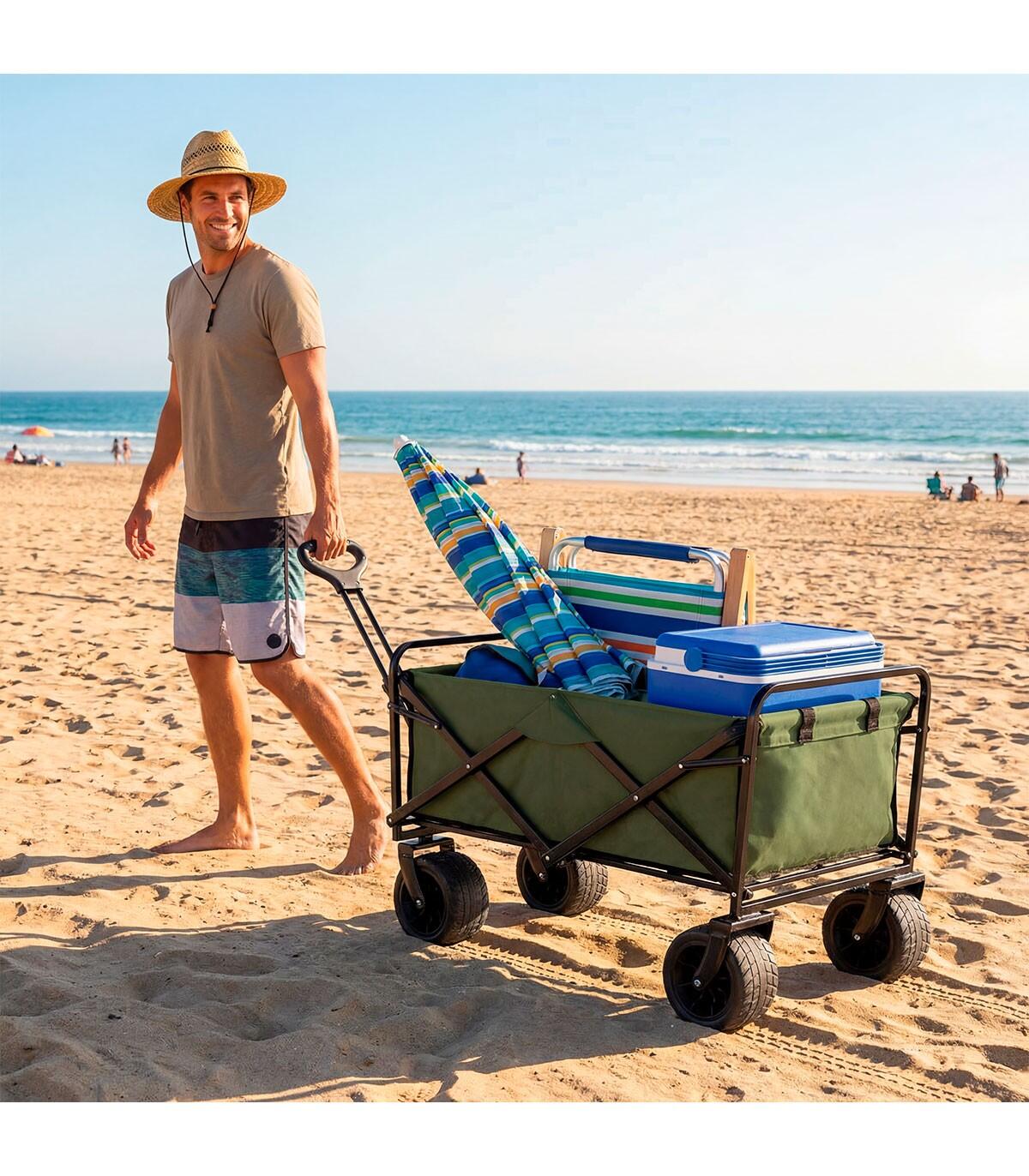 Chariot De Courses Chariot Transport Pliable HIKENTURE - 135L, 150kg Charge, Roues Freins Chariot Transport 135l 150kg