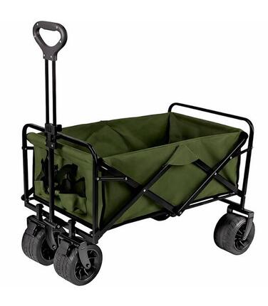 Chariot pliant Kol Outdoor pour plage et camping, 150L, ​​charge max 100 kg