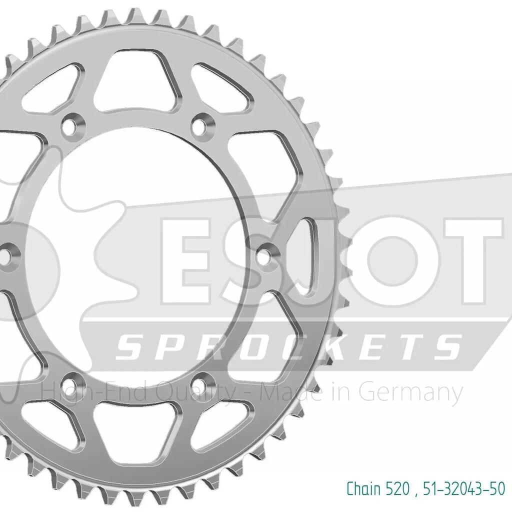 ESJOT 520 Sprocket 42T Aluminium Silver.