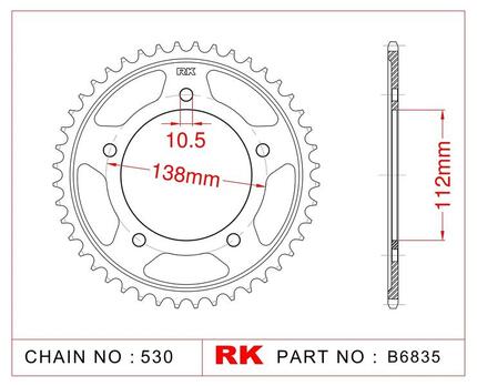 Rk chain wheel 530 48z steel silver