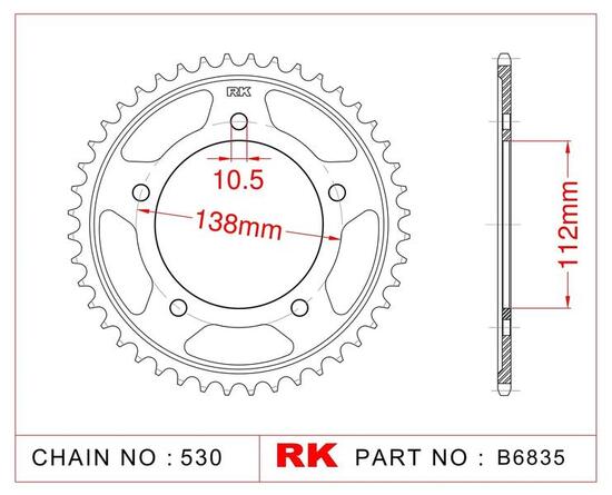 Rk chain wheel 530 48z steel silver