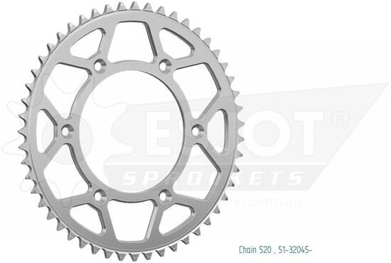 Esjot chain wheel 520 51z alu silver