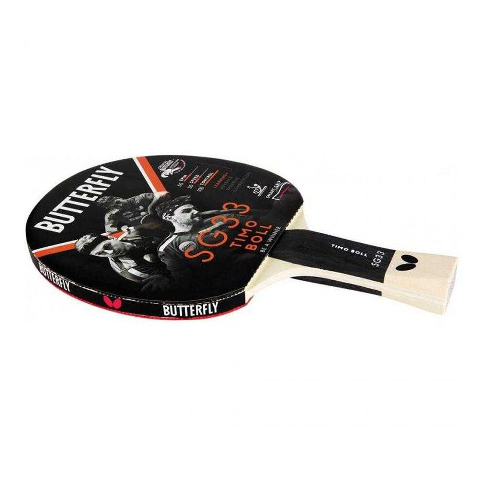 "Timo Boll SG33" Tischtennisschläger Damen und Herren Schwarz/Rot Einheitsgröße 3/3