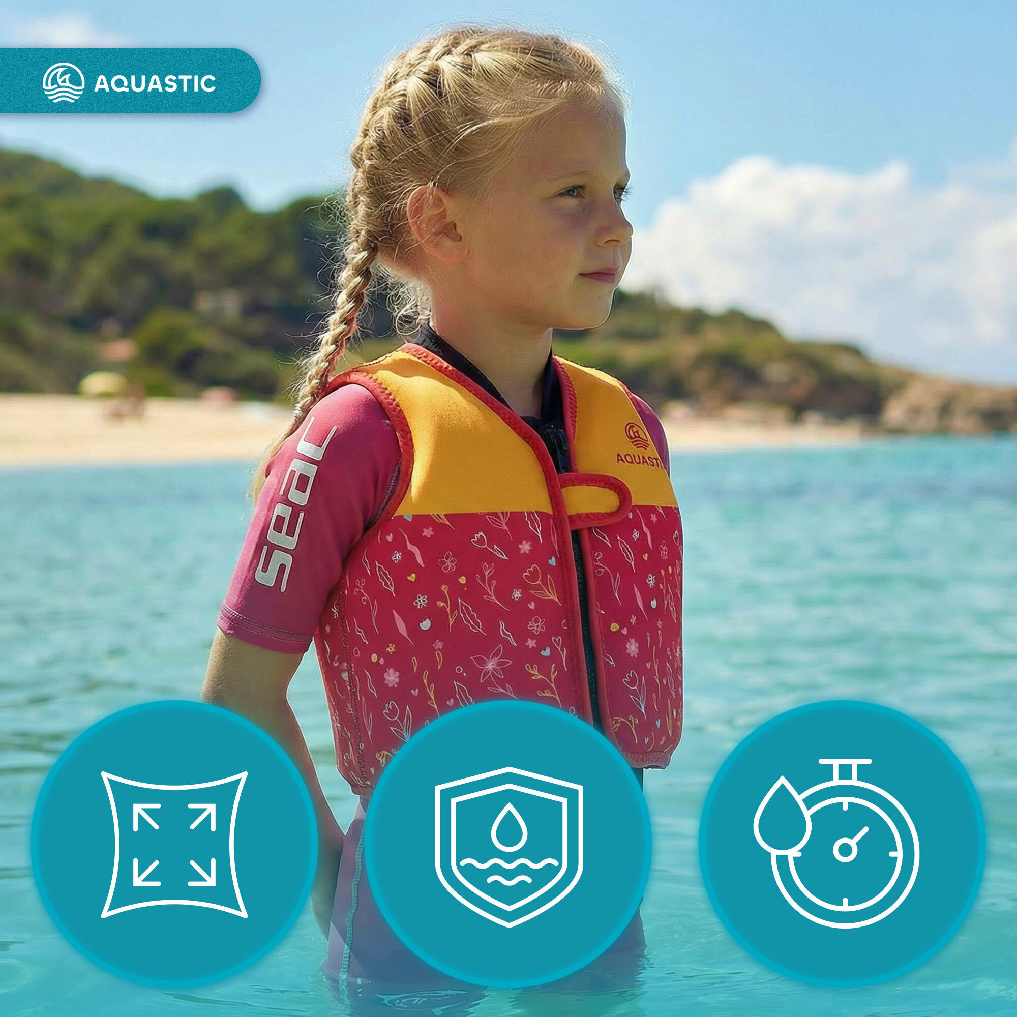 Gilet de sauvetage enfant AQUASTIC Junior 6/7