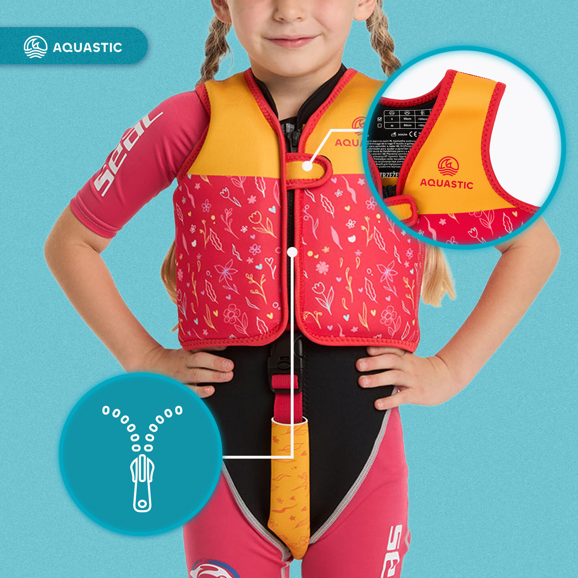 Gilet de sauvetage enfant AQUASTIC Junior 5/7