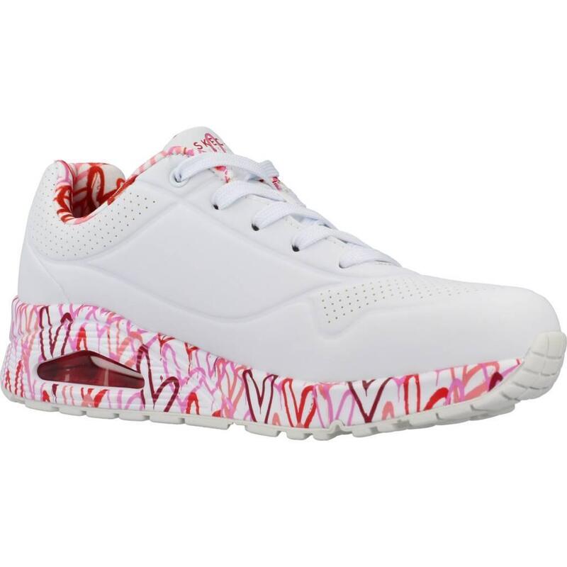 Pantofi Sport Skechers Model Uno - Loving Love Culoare Alb