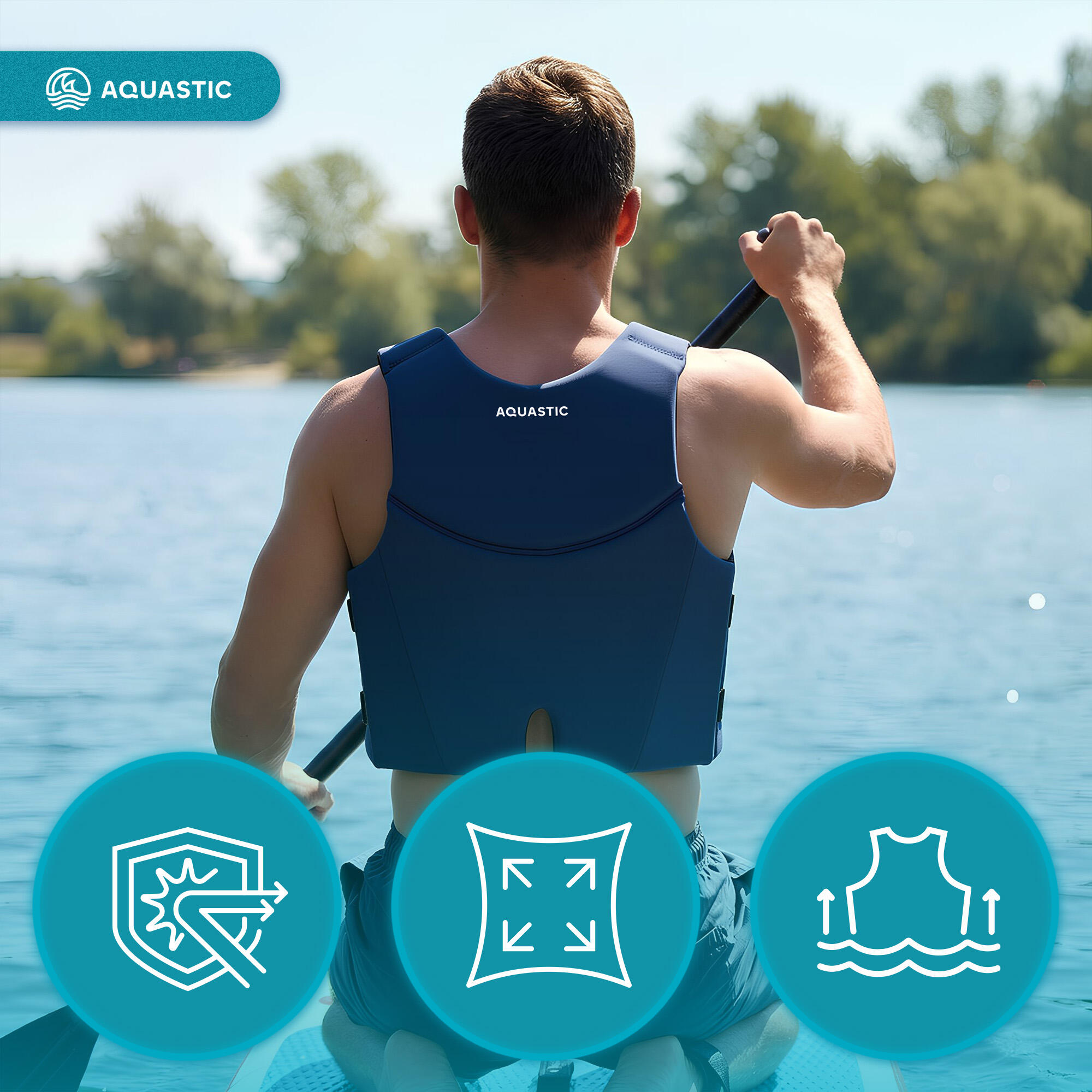 Kamizelka asekuracyjna AQUASTIC Omni 50N neoprenowa 5/7