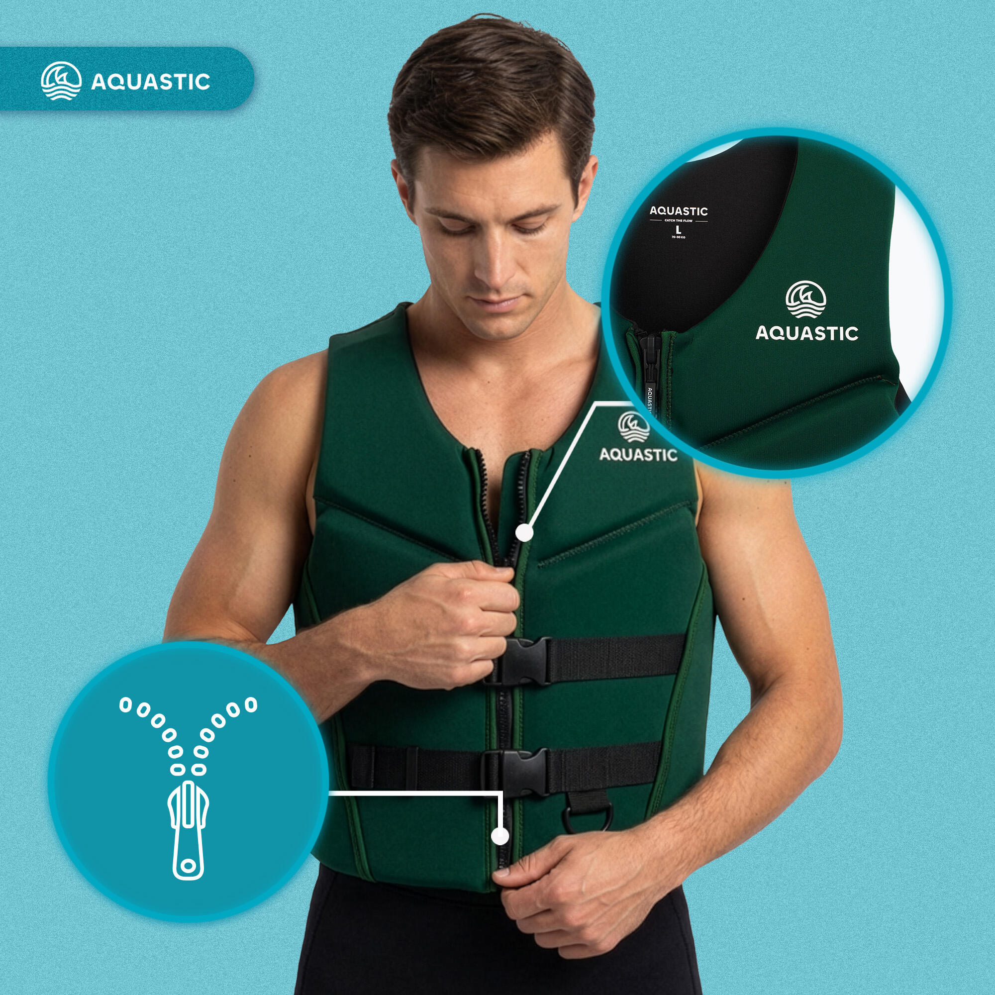 AQUASTIC Omni 50N neopreen reddingsvest 6/7
