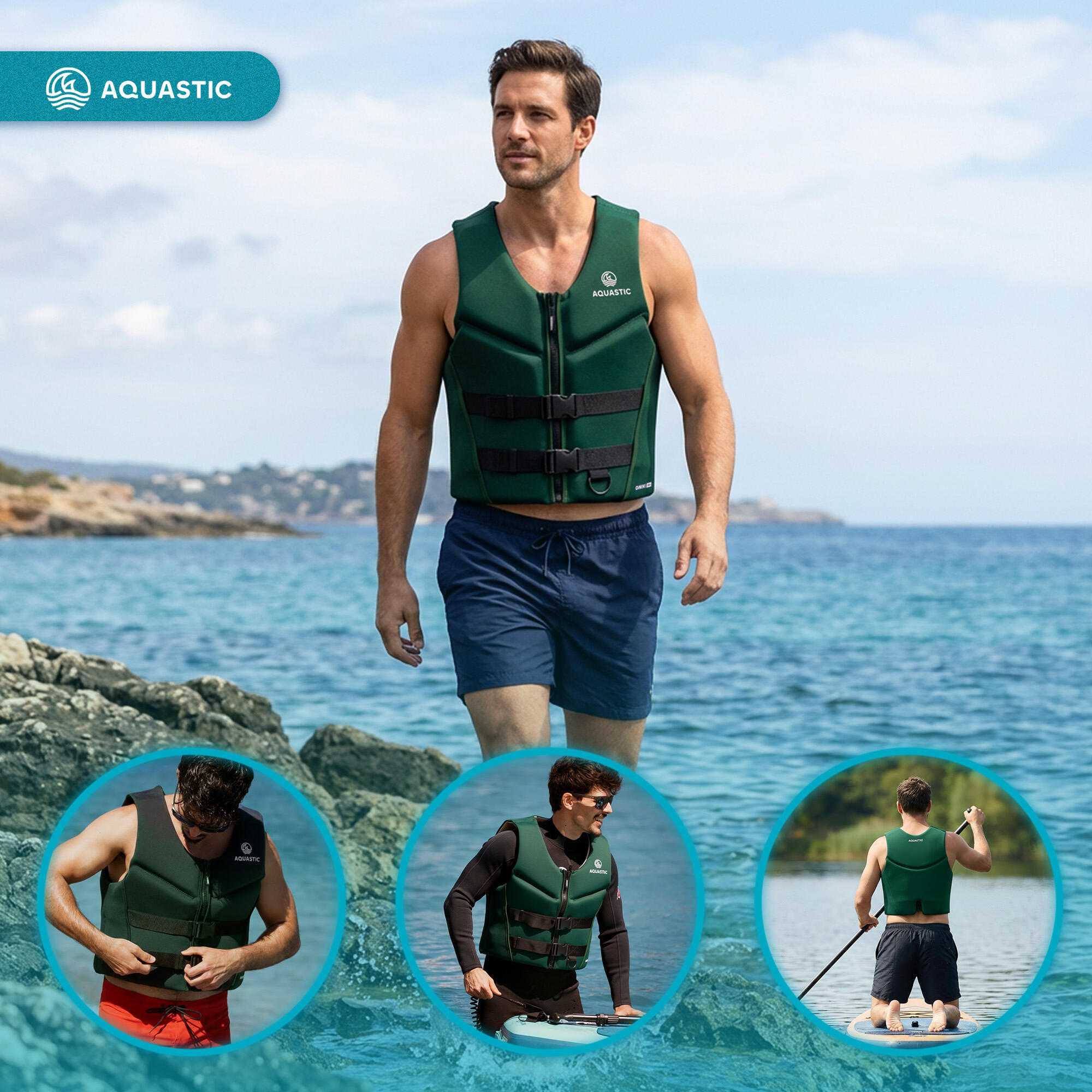 AQUASTIC Omni 50N neopreen reddingsvest 4/7