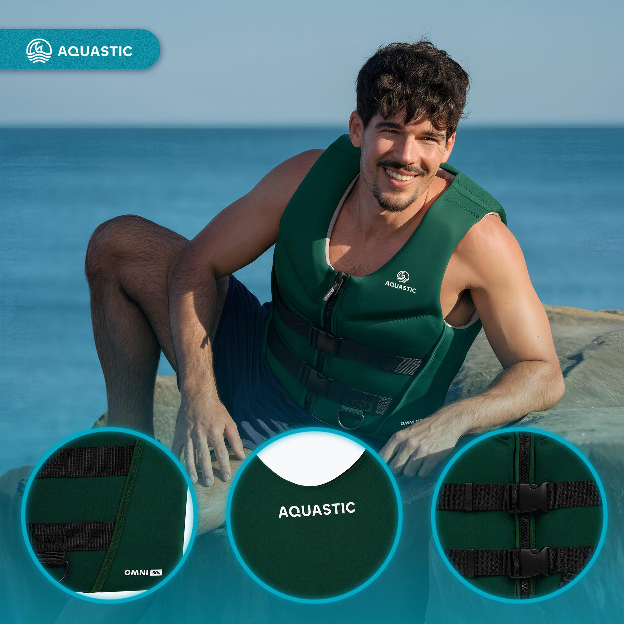AQUASTIC Omni 50N neopreen reddingsvest 3/7