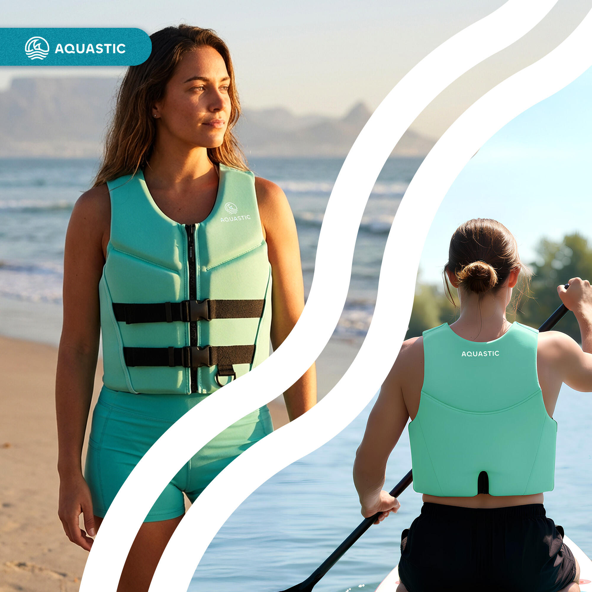 Chaleco salvavidas AQUASTIC Omni 50N de neopreno 7/7