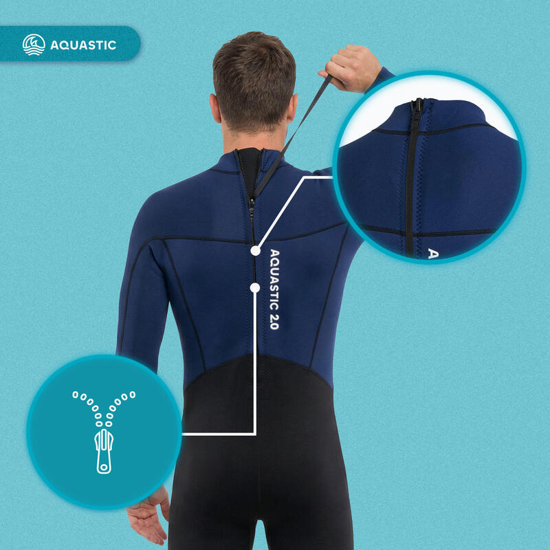 Costum de înot pentru bărbați AQUASTIC Wavey LG 2 mm