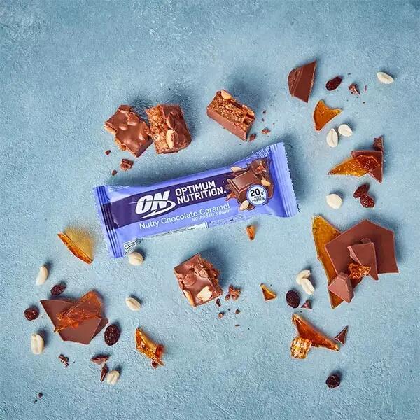 Optimum Nutrition Protein Bar 70g x10 Nutty Chocolate Caramel 2/3