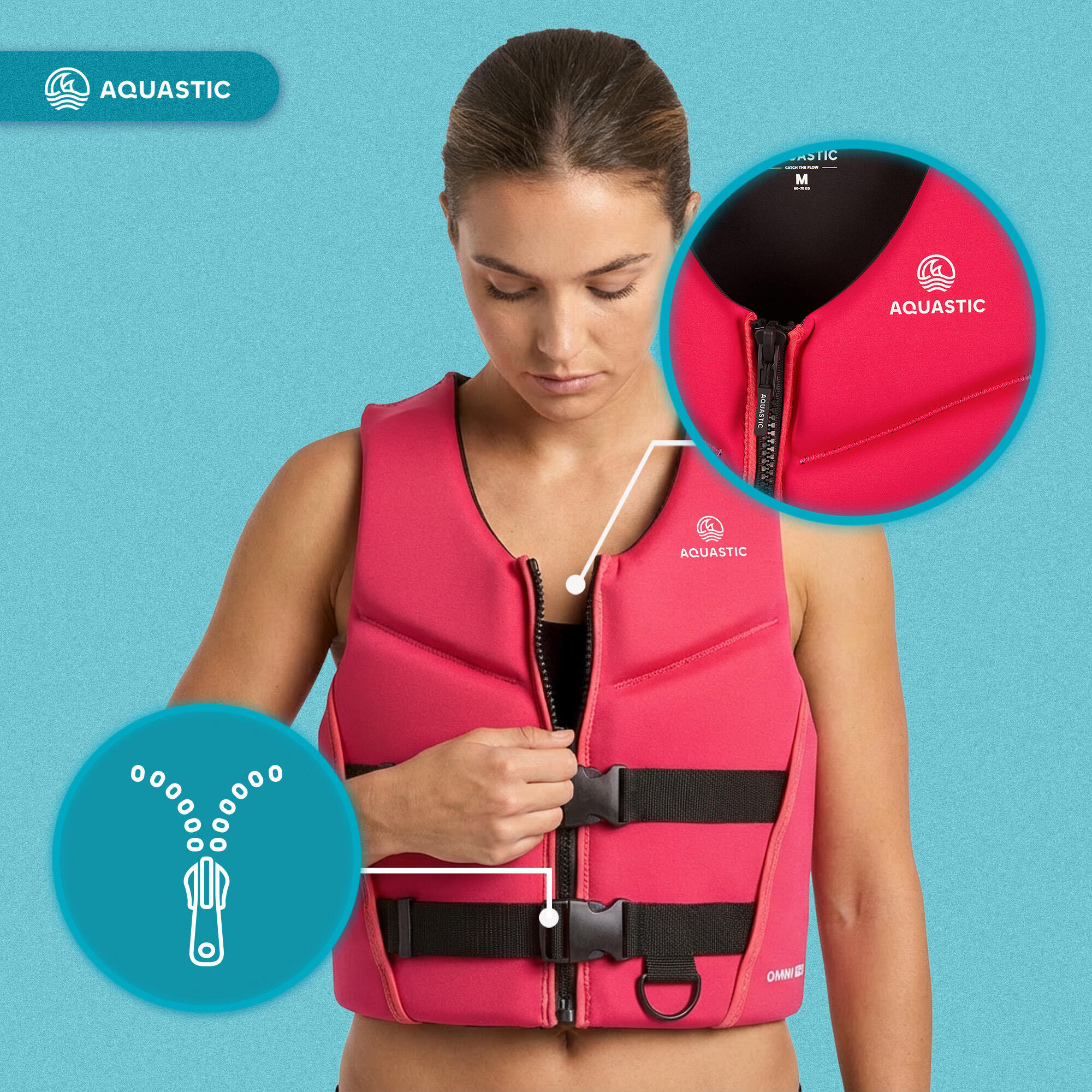 Giubbotto di salvataggio AQUASTIC Omni 50N in neoprene 6/7