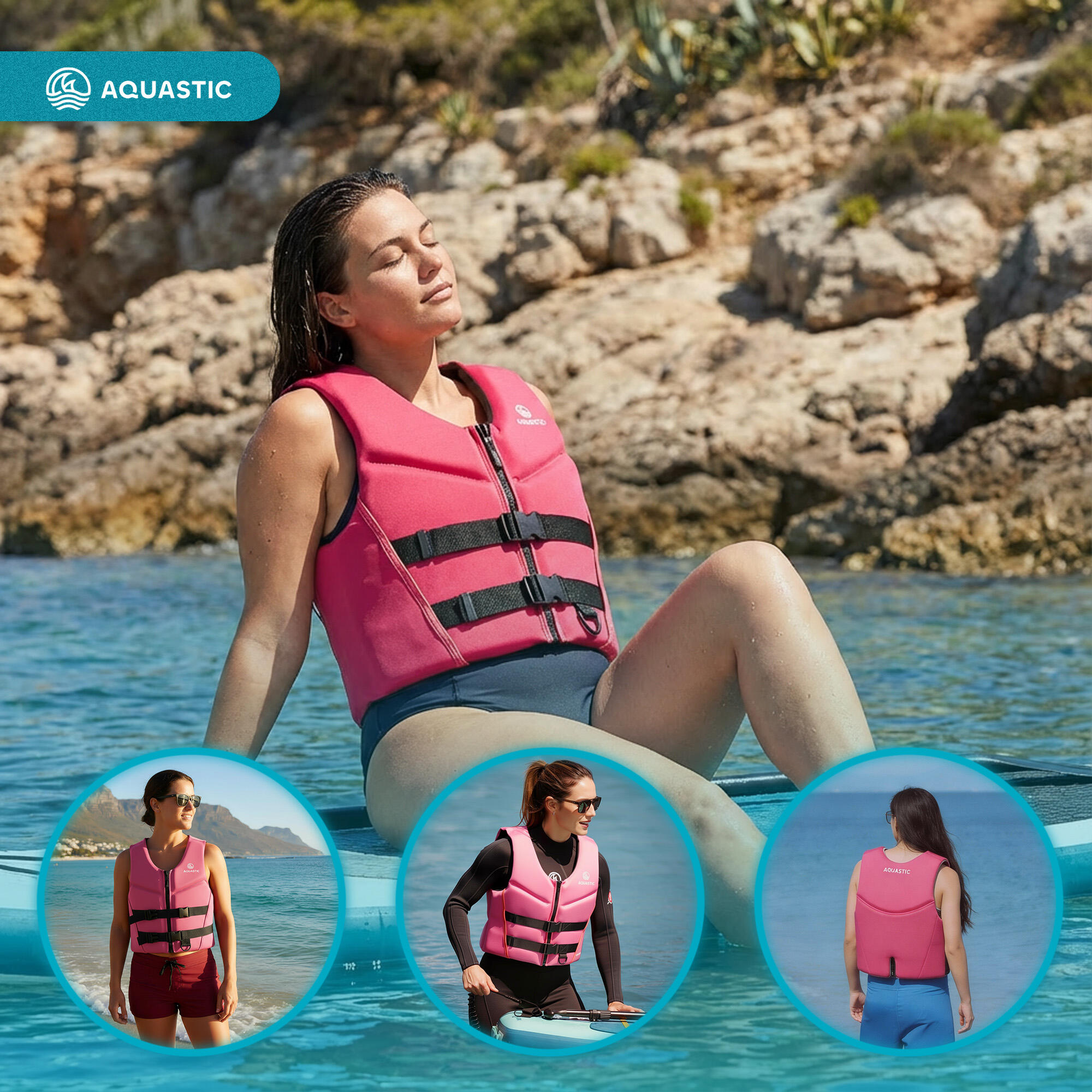 Giubbotto di salvataggio AQUASTIC Omni 50N in neoprene 4/7