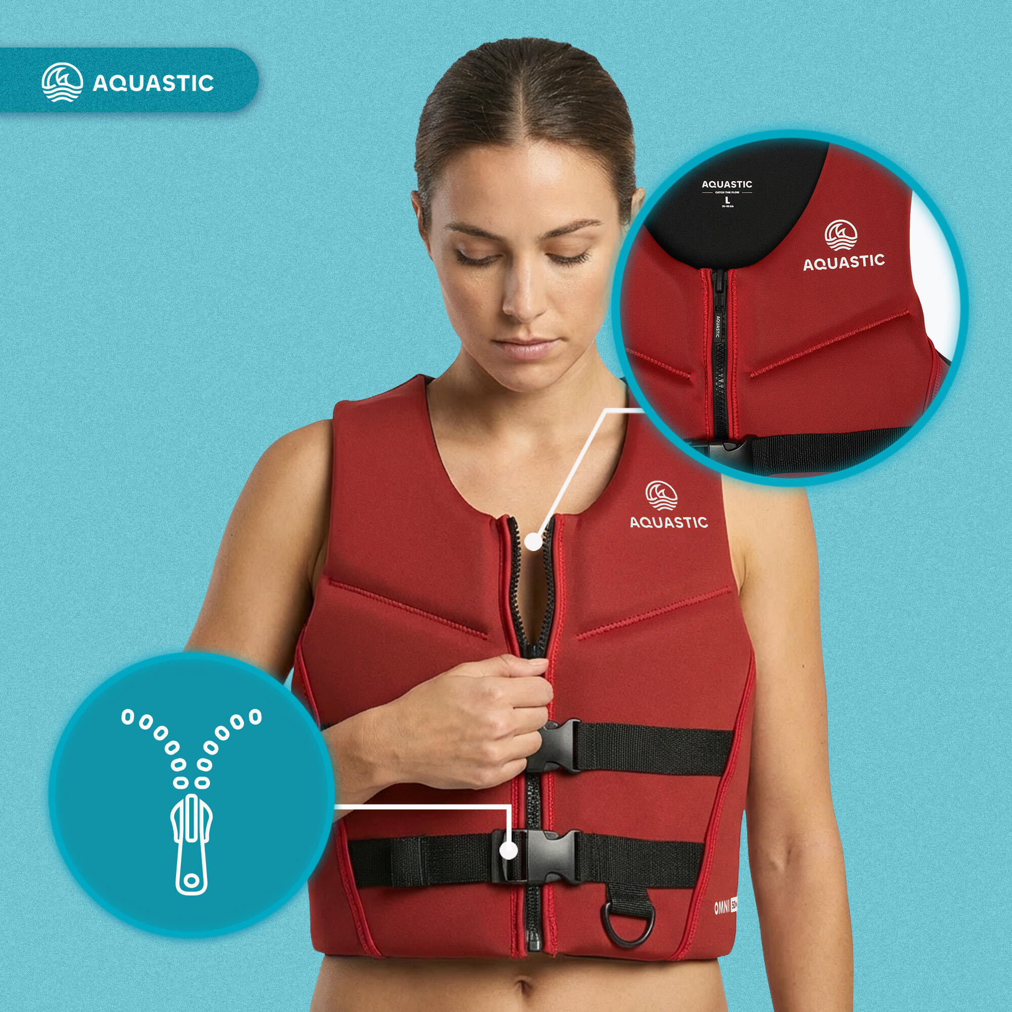 Giubbotto di salvataggio AQUASTIC Omni 50N in neoprene 6/7