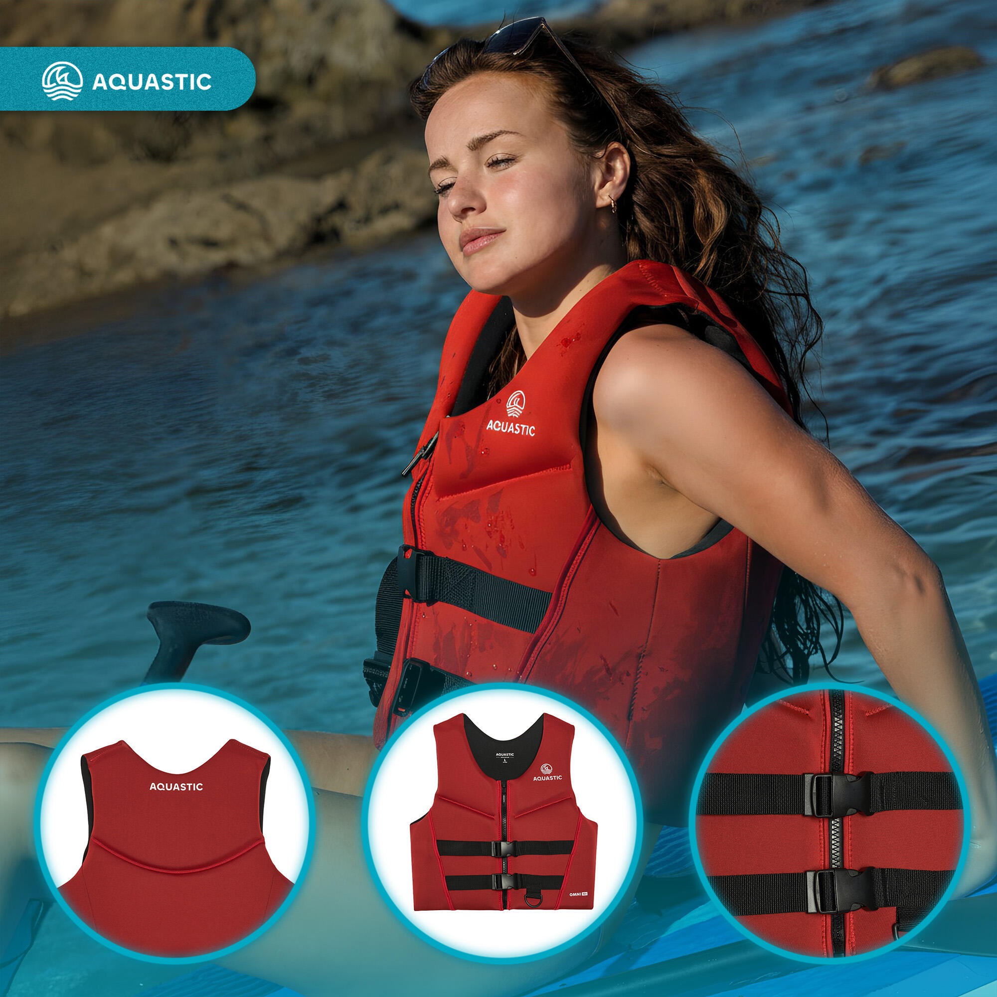 Giubbotto di salvataggio AQUASTIC Omni 50N in neoprene 3/7