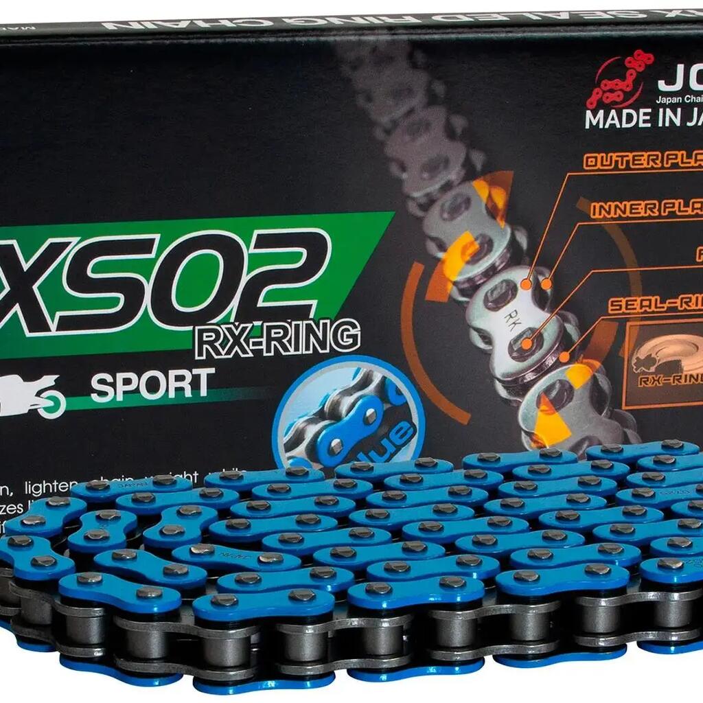 RK Chain 520 XSO2 118 N — Blue/Grey, Open.