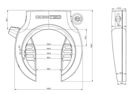 Ensemble antivol anneau et batterie CONTEC PowerLoc M pour Bosch BES2
