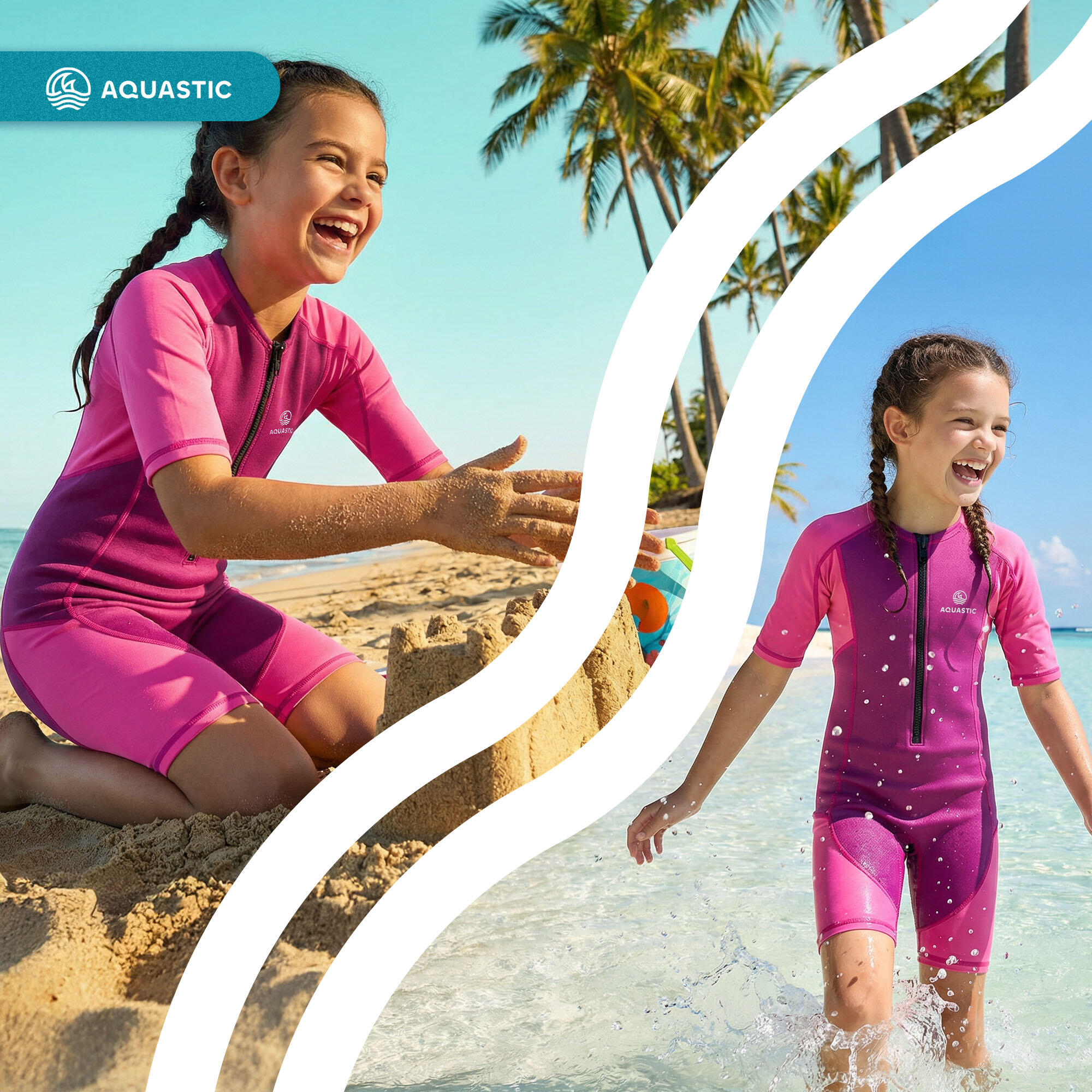 Muta da surf per bambini AQUASTIC in neoprene 1,5 mm WAVEY 7/7