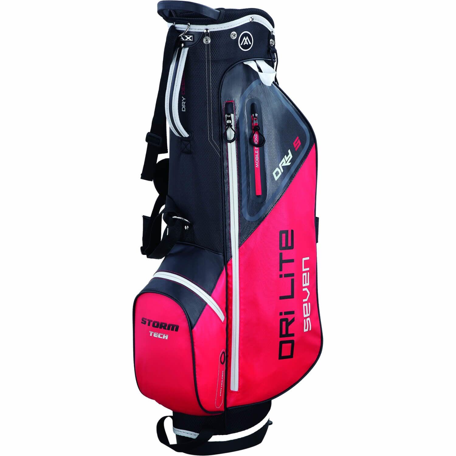 Dri Lite Seven - Sac de golf imperméable - Sac trépied - Noir Rouge 3/7