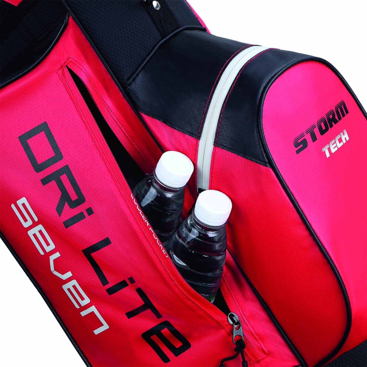 Dri Lite Seven - Sac de golf imperméable - Sac trépied - Noir Rouge 5/7