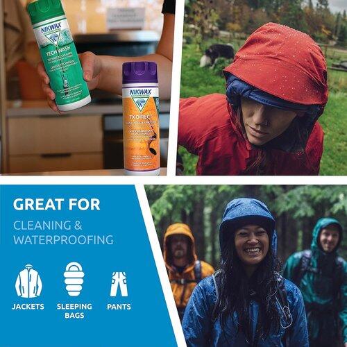 NikWax Conjunto duplo de benefícios de 300 ml: TX Direct e Tech Wash 5/6